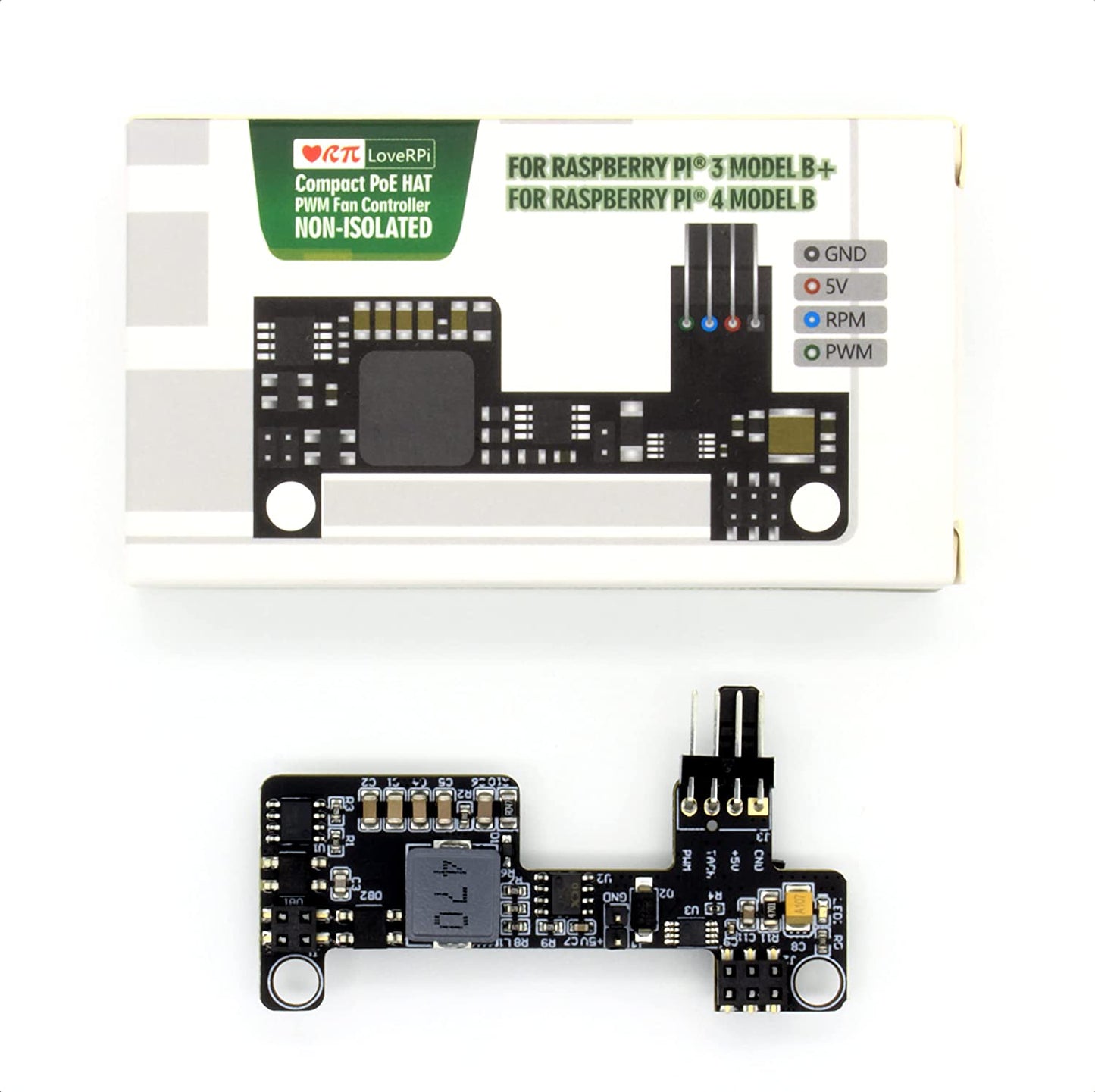LoveRPi PoE HAT with PWM Fan Controller for Raspberry Pi 3/4